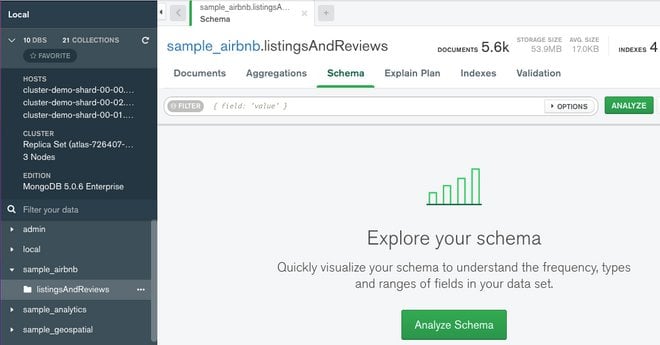 Analisi di uno schema in MongoDB Compass