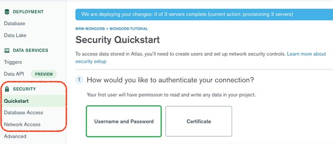 MongoDB Atlas security quickstart