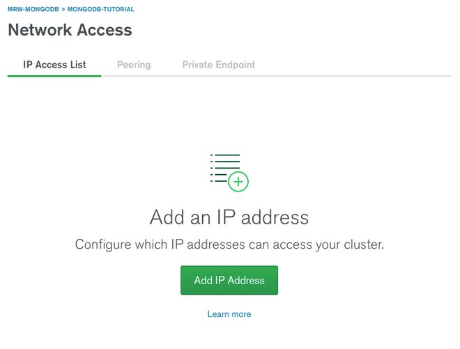 MongoDB Atlas configurazione lista ip