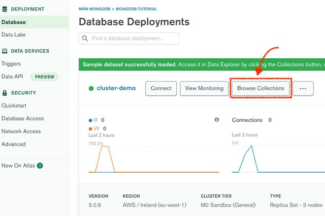 Come visualizzare i database e le collezioni