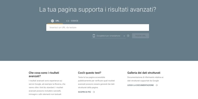 Test dei risultati avanzati di Google