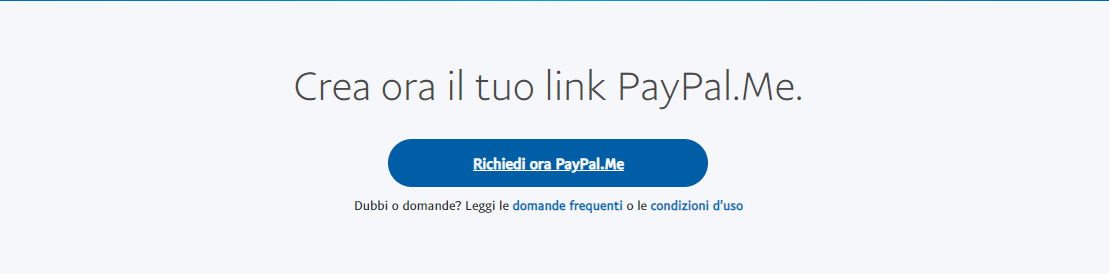 Richiedi ora PayPal.me