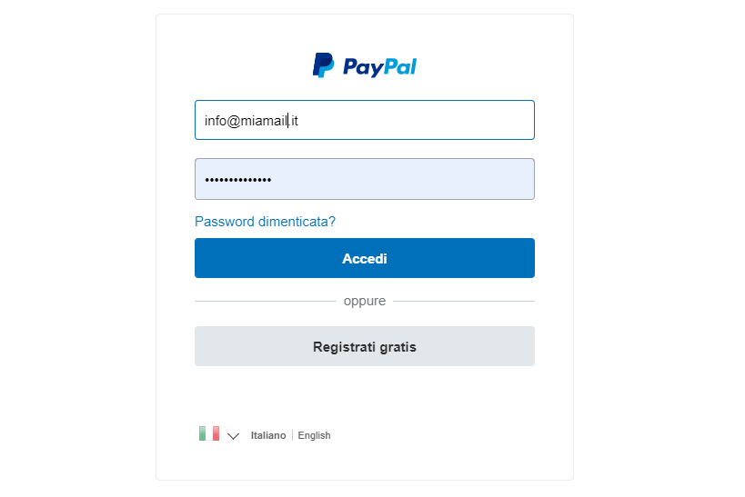 Accedere a PayPal