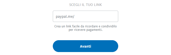 Personalizzazione del link PayPal.Me