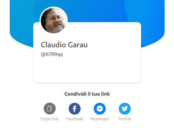 Condividi il link PayPal.Me