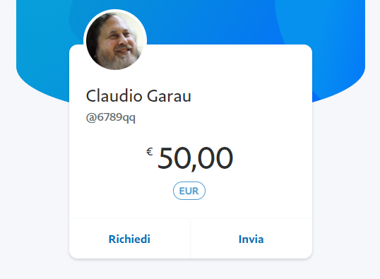 Richiesta di danaro mediante PayPal.Me