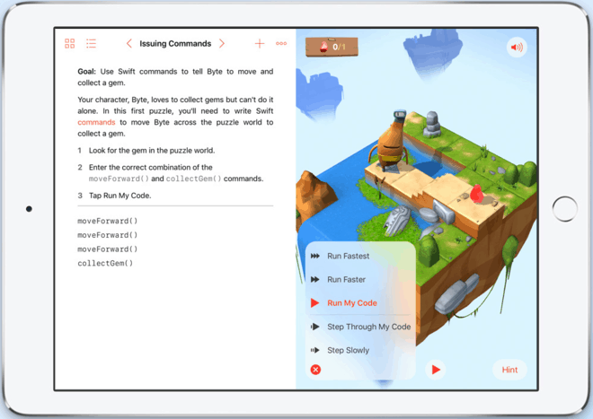 L'interfaccia di Swift Playground