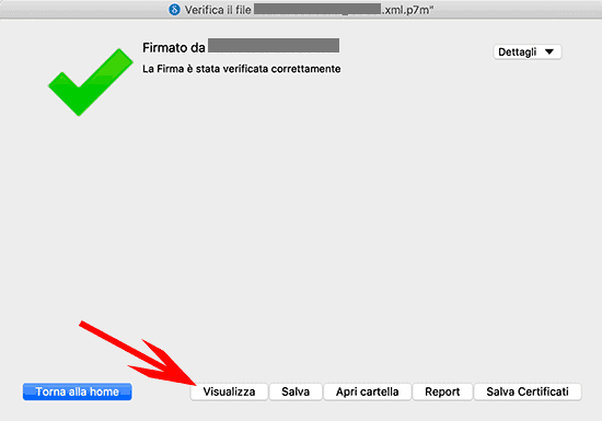 Vedere il contenuto di un file p7m