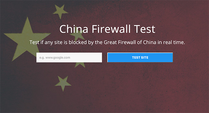 Verifica se un sito visibile in Cina con ChinaFirewallTest