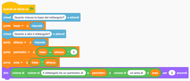 Una calcolatrice geometrica con Scratch