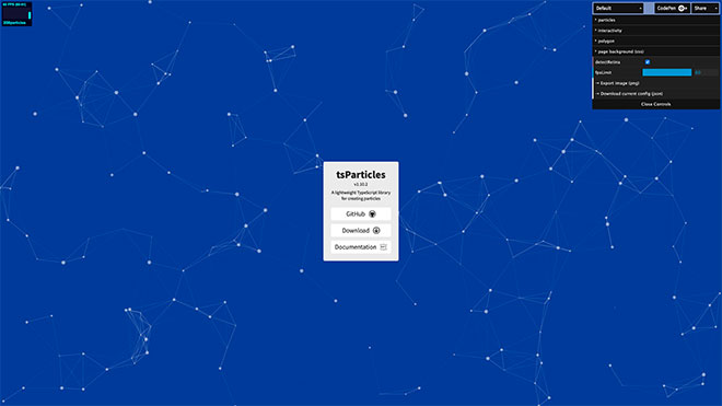 tsParticles - libreria Javascript per animazioni particellari