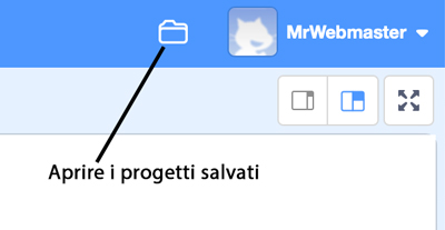 Aprire un progetto Scratch