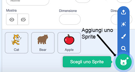 Aggiungi un nuovo Sprite in Scracth