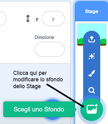 Modificare lo Sfondo dello Stage in Scratch