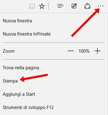 Avviare un processo di stampa in Microsoft Edge