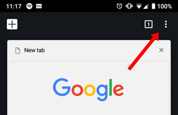 Aprire le opzioni di Chrome su Android