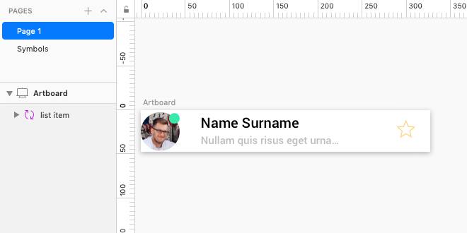 istanza del simbolo nella lista dei livelli