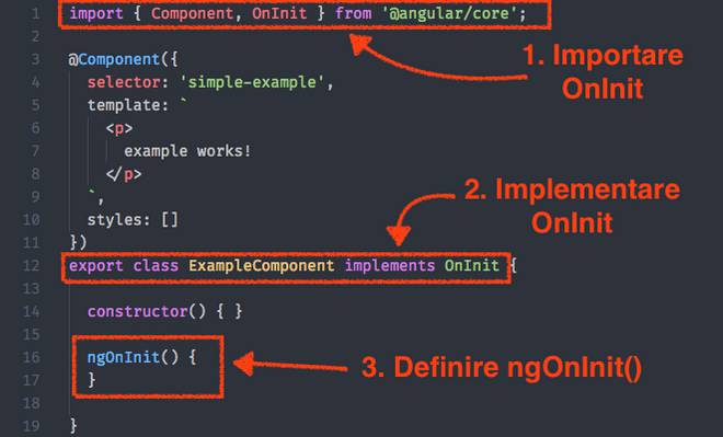 Esempio Lifecycle hook in un componente Angular