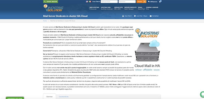 Email hosting e mail server targati VHosting Solution