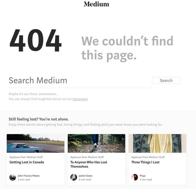 pagina non trovata errore 404 medium