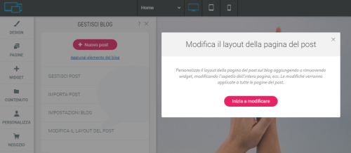 modifica layout blog