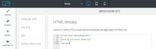 HTML testata