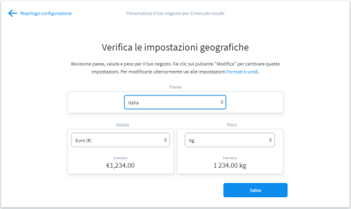 Impostazioni geografiche