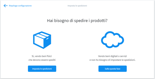 Impostazione spedizioni