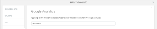 Codice Google Analytics