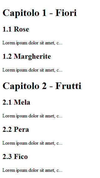 numerazione automatica dei titoli