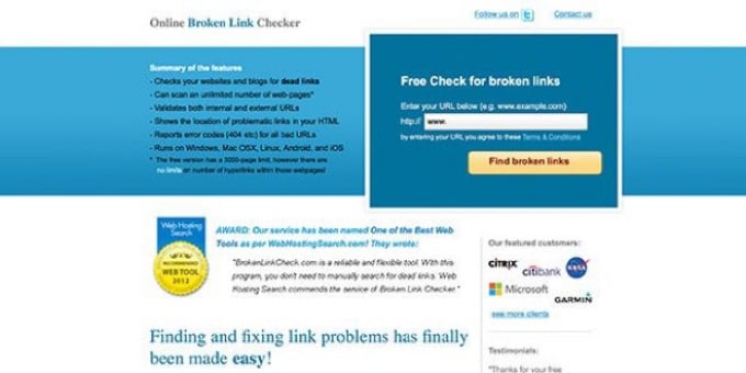 Online Broken Link Checker