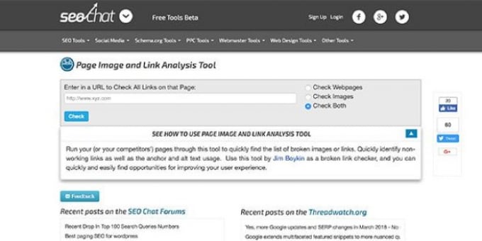 SEO Chat - Page Image and Link Analysis Tool