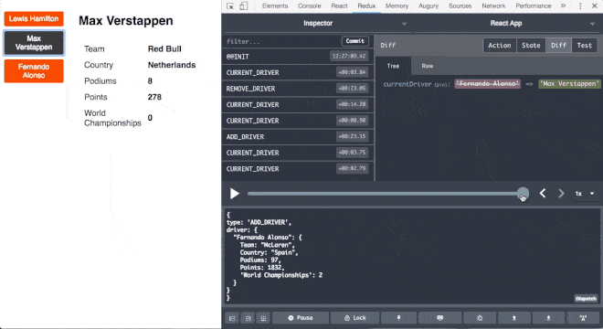 react redux dev tools replay actions