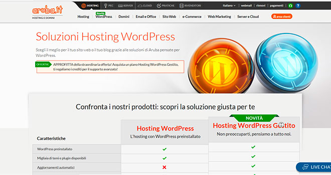 Hosting WordPress di Aruba