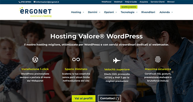 Hosting Valore ® WordPress di Ergonet