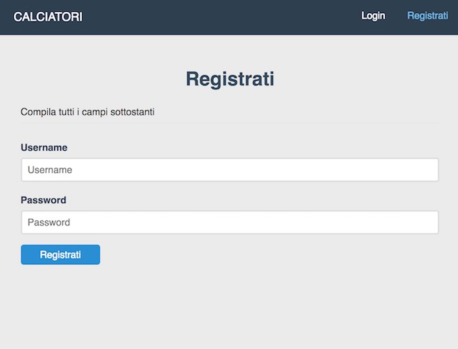 form registrazione sito calciatori