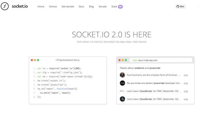 Socket.io framework per websocket