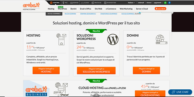 Offerte Hosting di Aruba