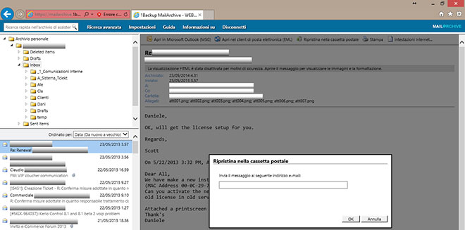 Ripristino Mail