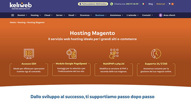 Keliweb offre hosting ottimizzato Magento