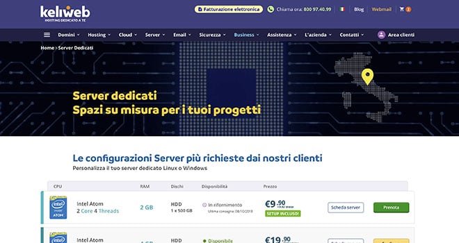 Server dedicati da Keliweb