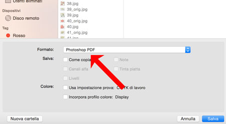 Salva come Photoshop PDF