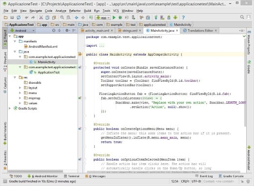 Un progetto in Android Studio