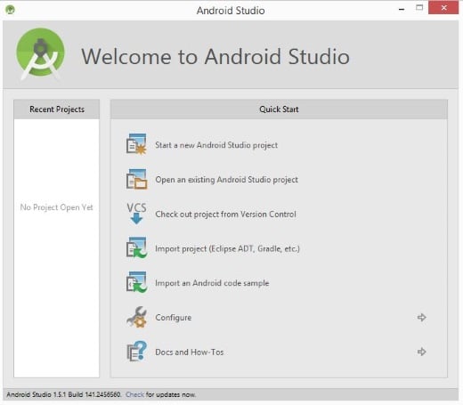 Start a new Android Studio project