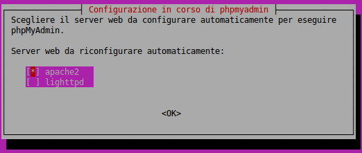 configurazione phpmyadmin