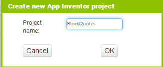 Creiamo un nuovo progetto di nome StockQuotes