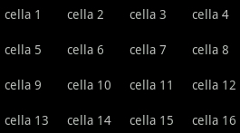 Esempio di TableLyout.