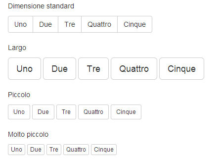 dimensioni dei pulsanti