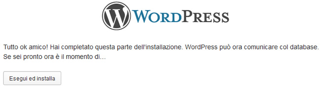 Installazione wordpress