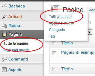 Pagine e articoli